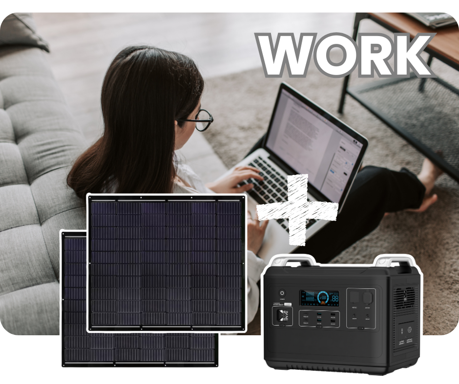 Hajlékony napelem + hordozható energiaállomás akciós csomag WORK